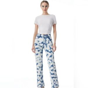 Alice + Olivia Marble Straight Jean